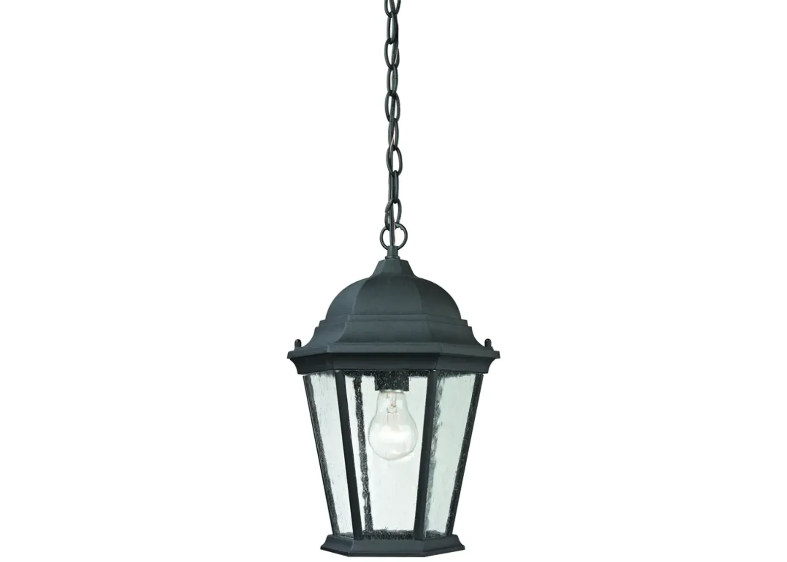 Temple Hill 10" Wide 1-Light Outdoor Pendant - Matte Textured Black