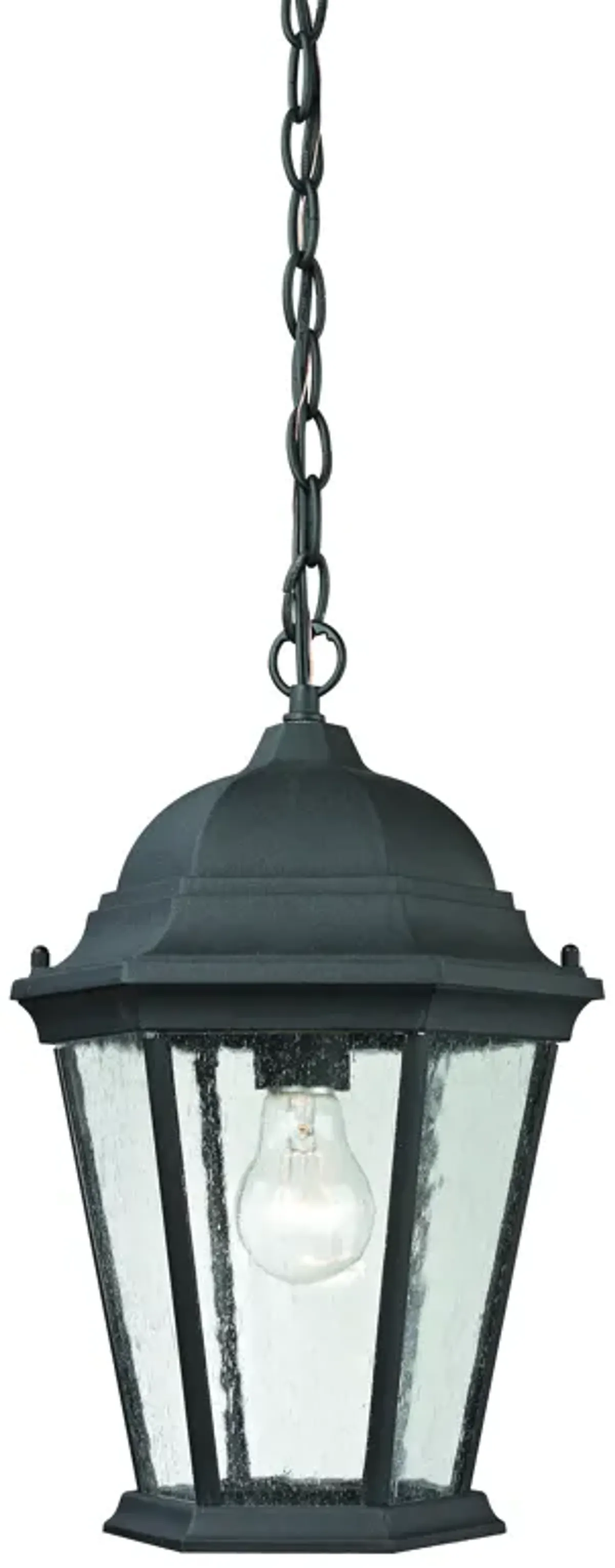 Temple Hill 10" Wide 1-Light Outdoor Pendant - Matte Textured Black