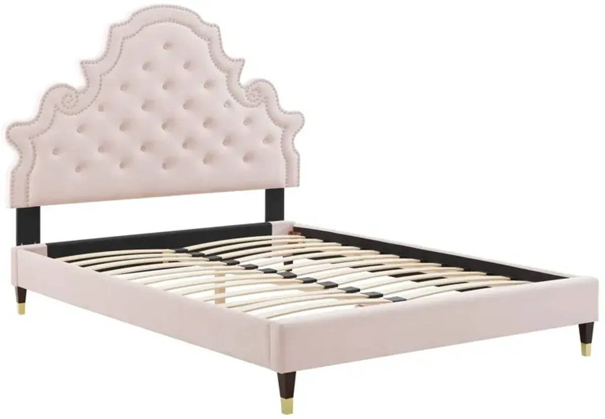 Gwyneth Tufted Performance Velvet Full Platform Bed