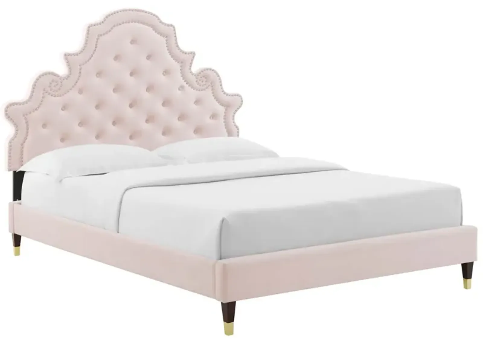 Gwyneth Tufted Performance Velvet Full Platform Bed