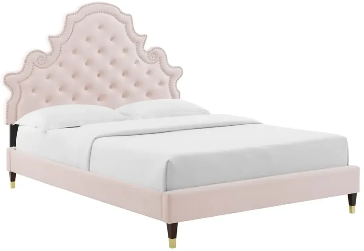 Gwyneth Tufted Performance Velvet Full Platform Bed