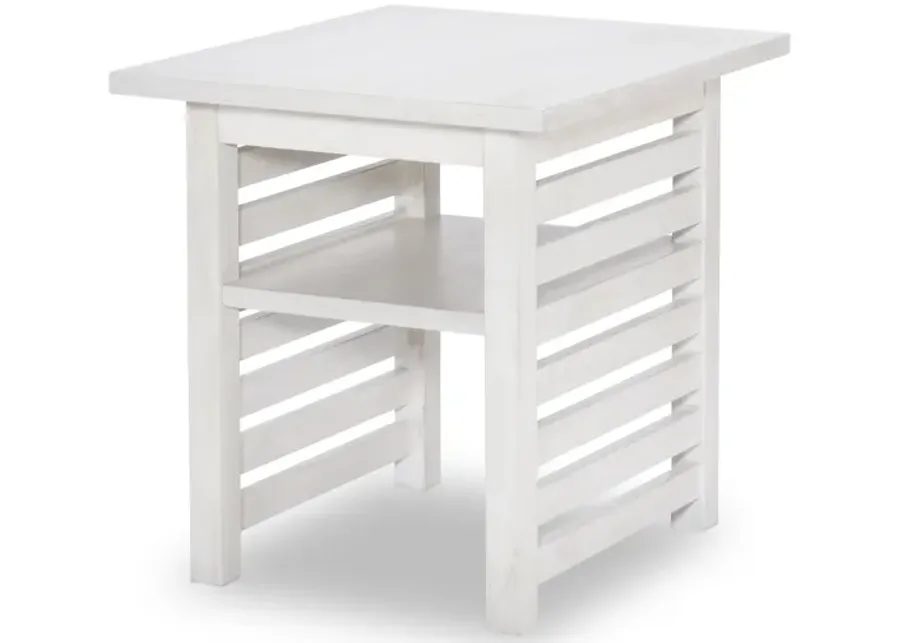 Edgewater Sand Dollar Square End Table White Finish