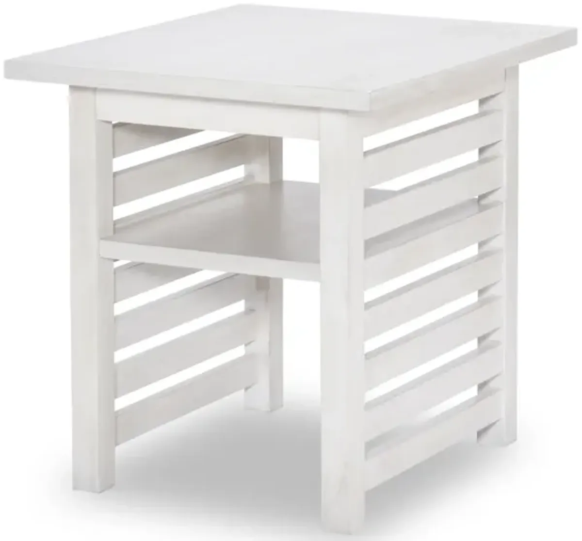 Edgewater Sand Dollar Square End Table White Finish