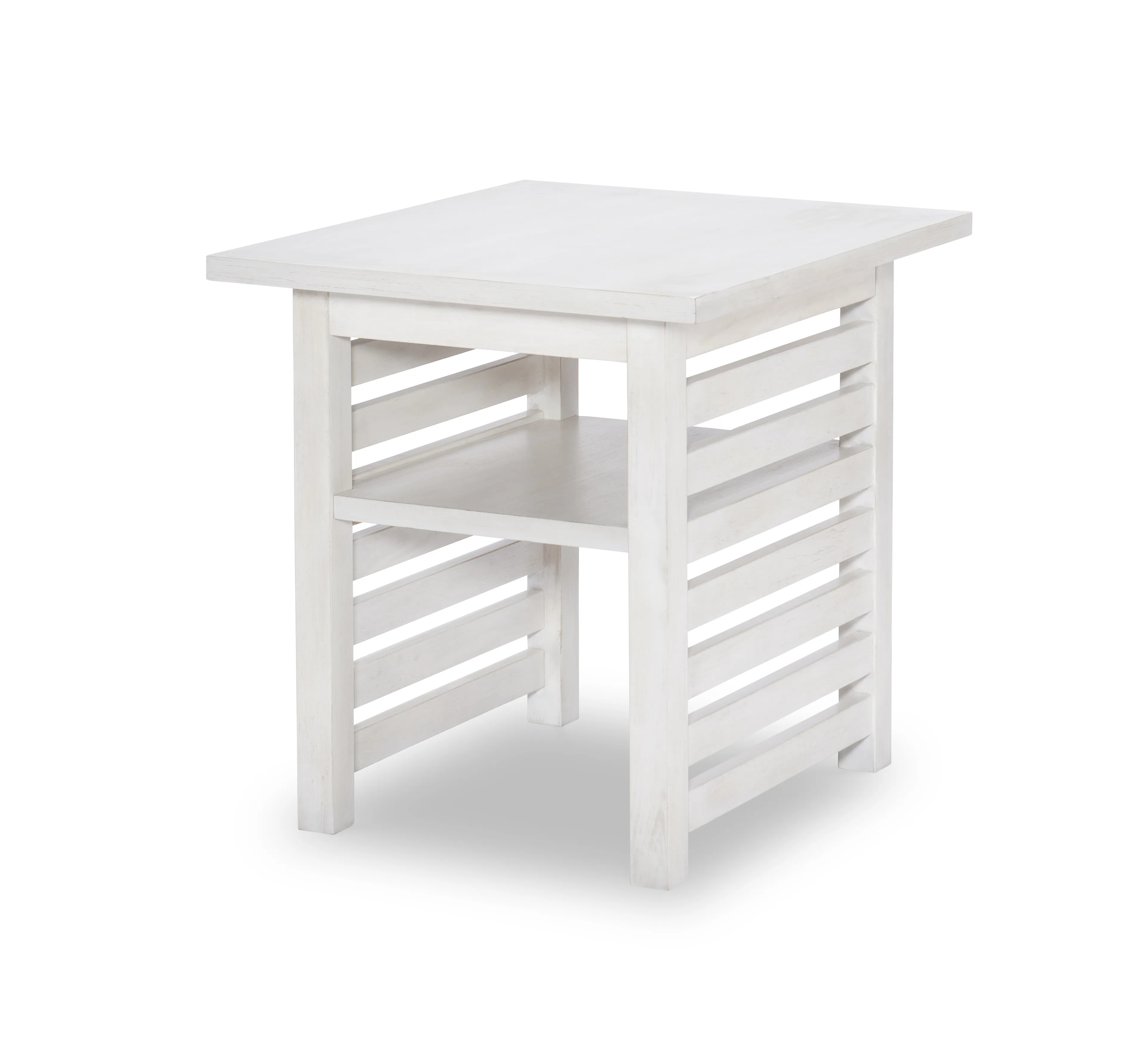 Edgewater Sand Dollar Square End Table White Finish