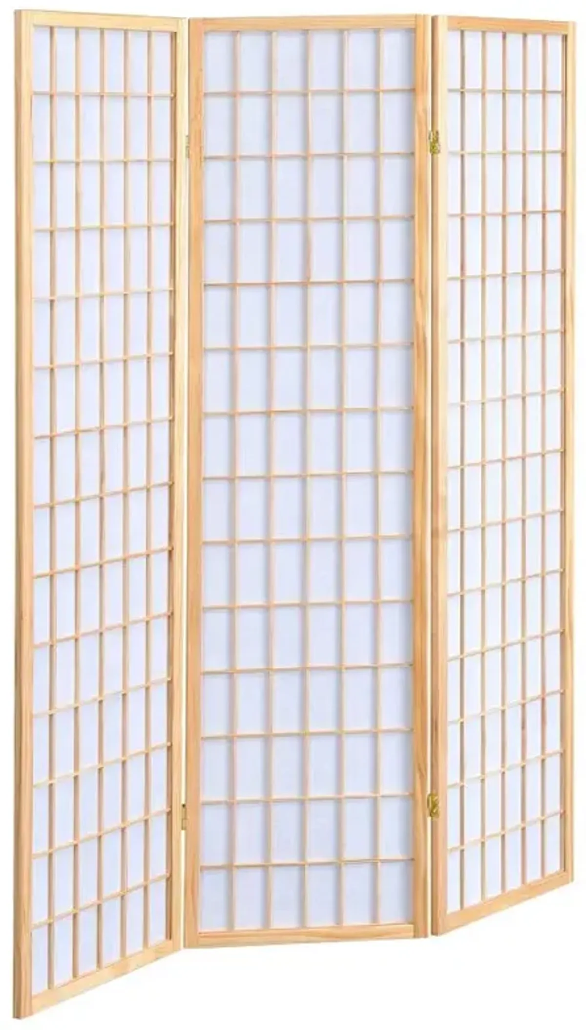 Carrie 3-panel Folding Screen Natural and White