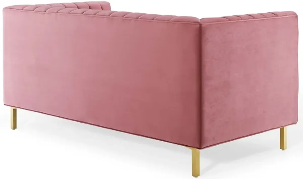 Shift Channel Tufted Performance Velvet Loveseat