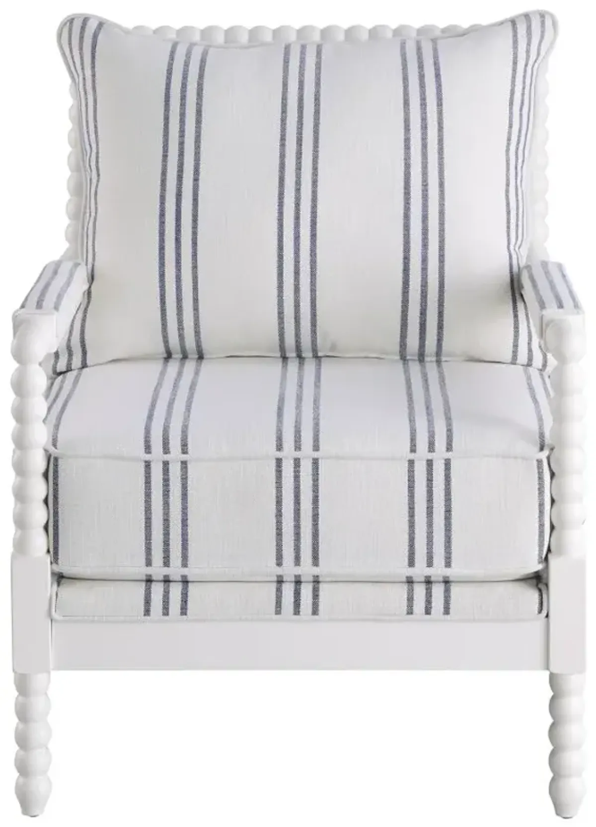 Blanchett Upholstered Accent Chair with Spindle Accent White and Navy