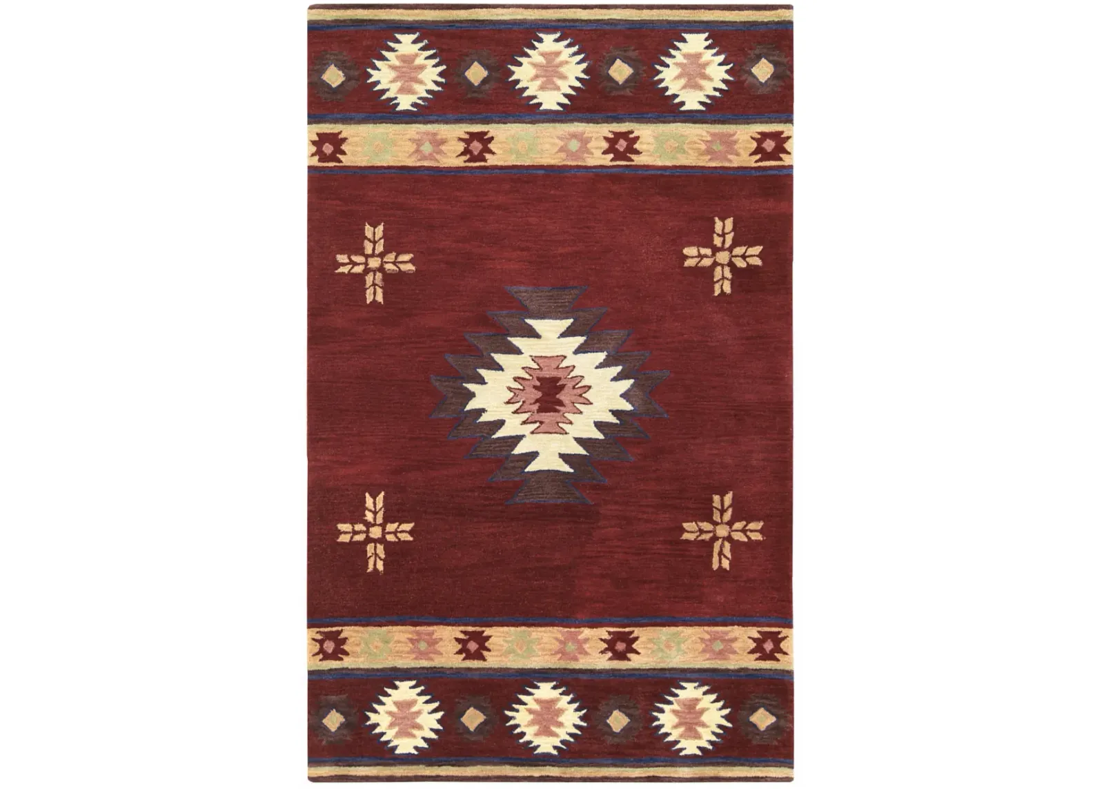 Southwest Red Southwest/Tribal Wool 3' x 5' Rectangle Rug