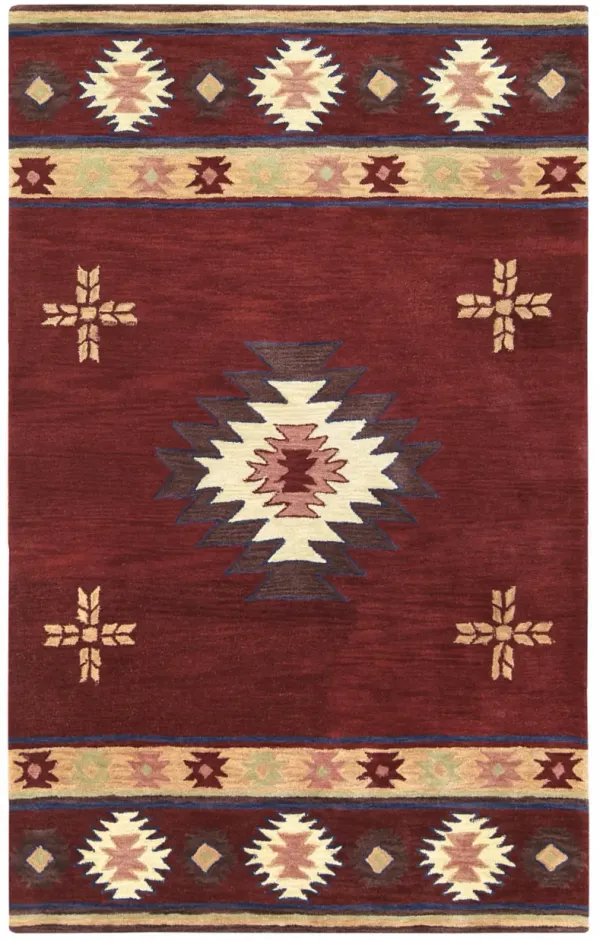 Southwest Red Southwest/Tribal Wool 3' x 5' Rectangle Rug