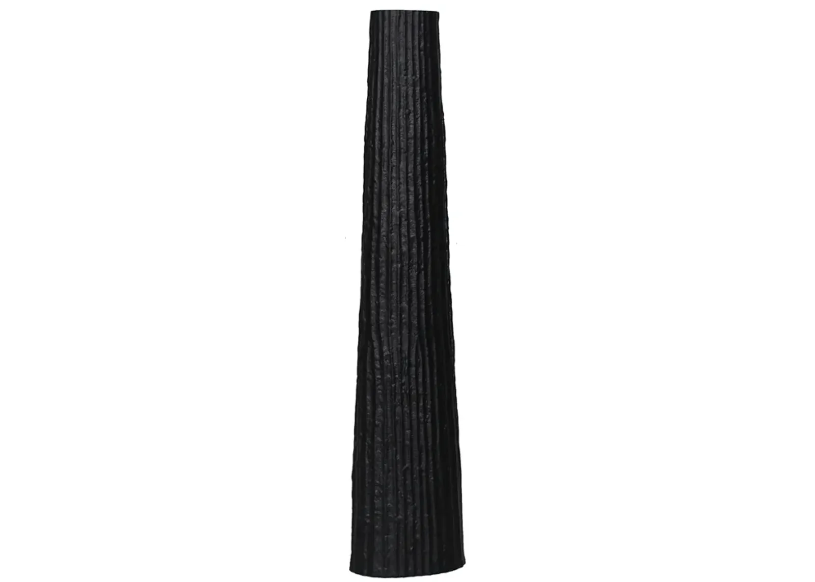 Metal, 35" Ribbed Floor Vase, Black