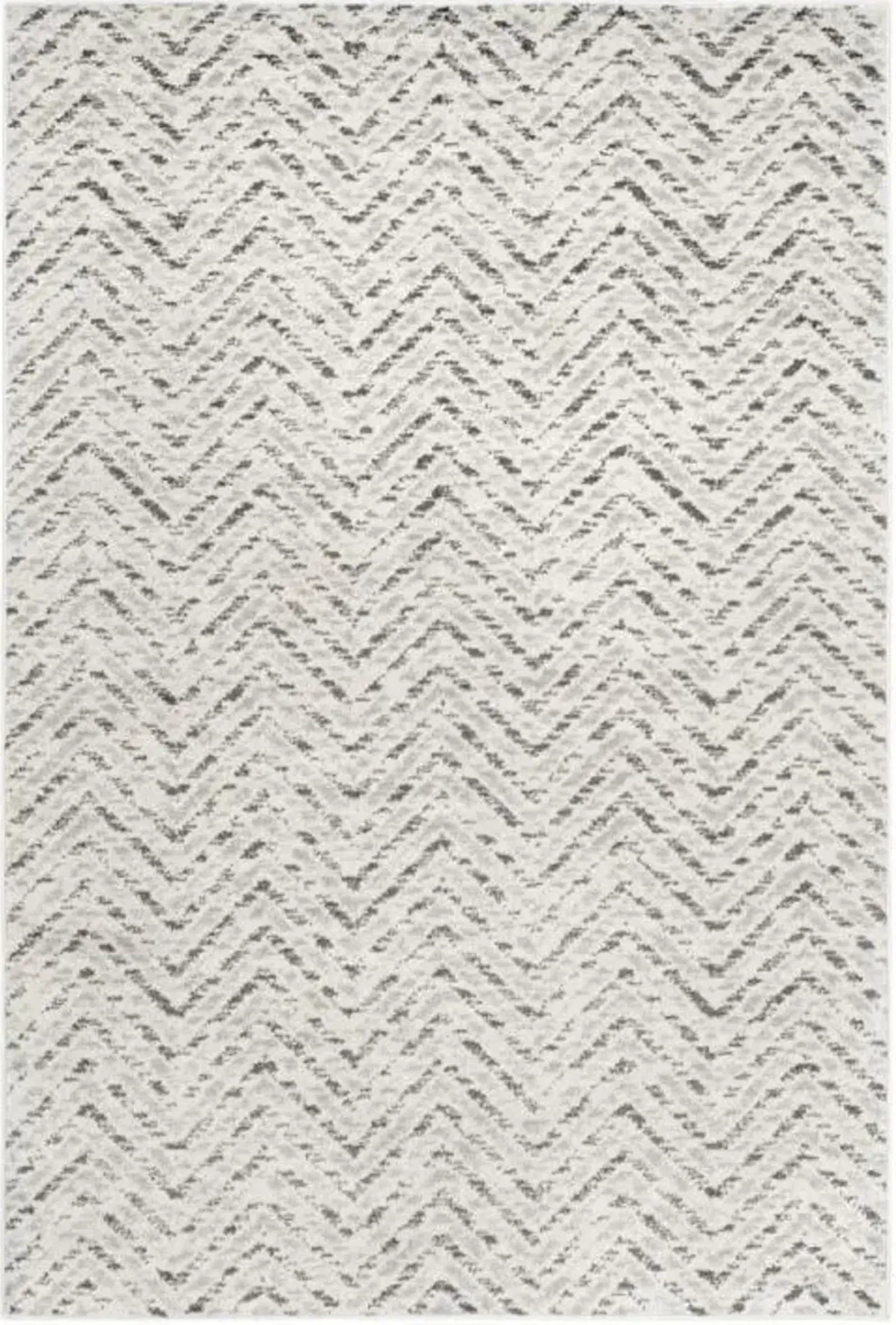 Adirondack Contemporary Ivory / Charcoal 8' X 10' Powerloomed Rug