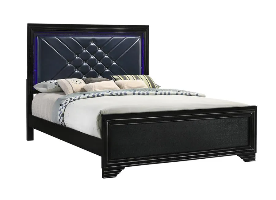 Penelope 5-piece Queen Bedroom Set Midnight Star and Black