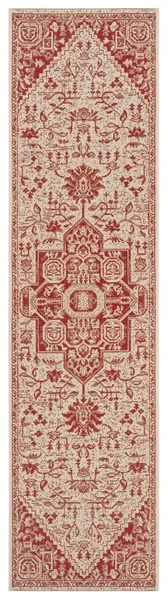 LINDEN 138 Collection LND138Q-212 Red / Creme 2'-2" X 12'