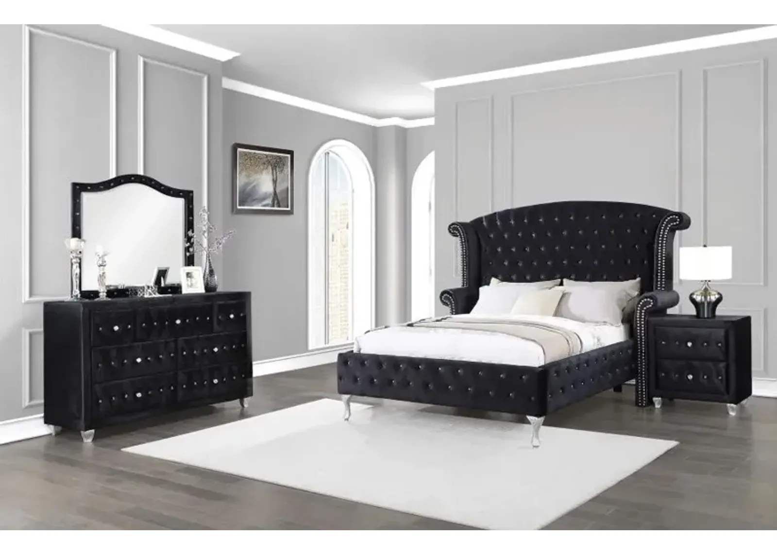 Deanna 4-piece Eastern King Bedroom Set Black