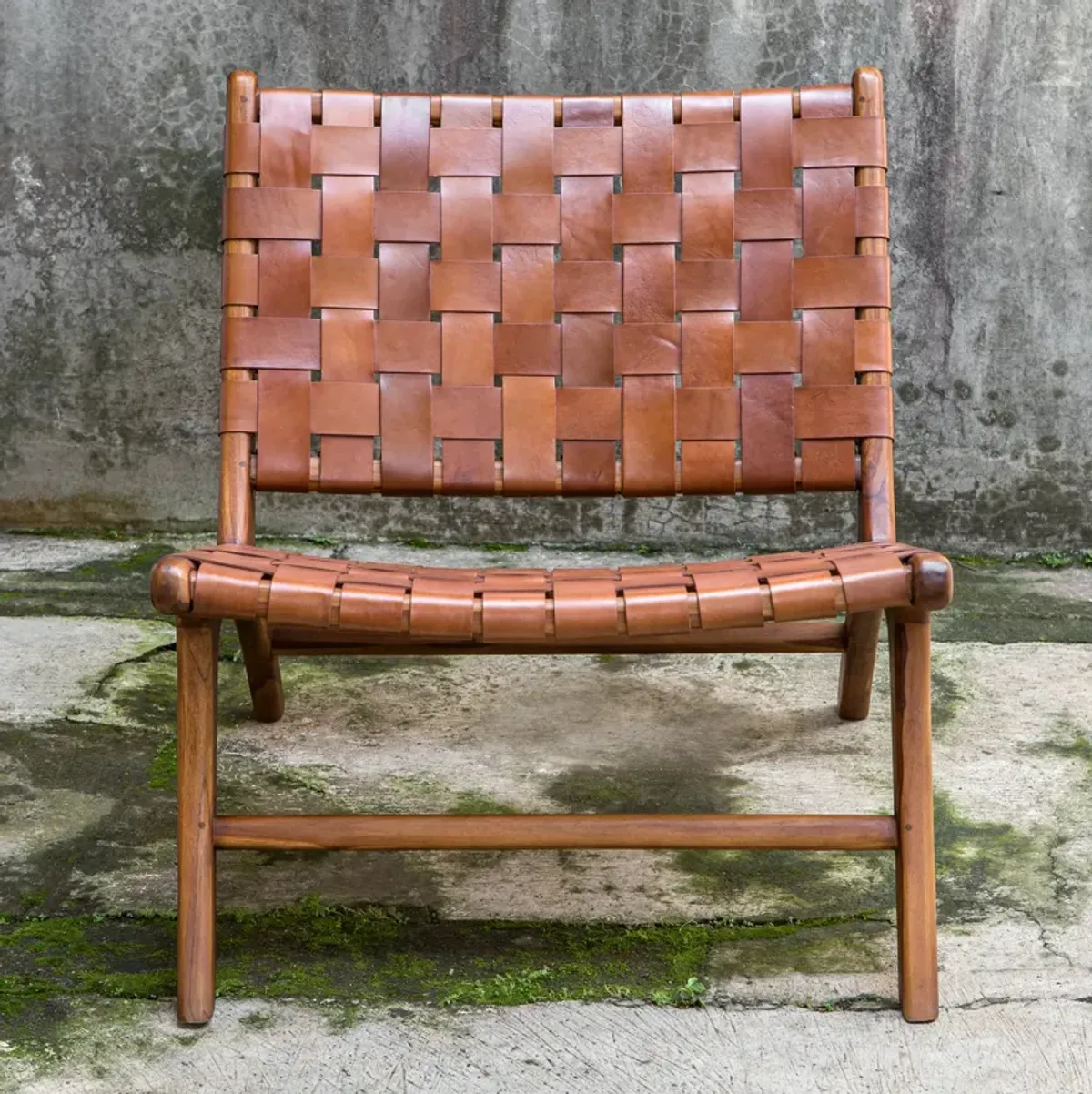 Plait Woven Leather Accent Chair