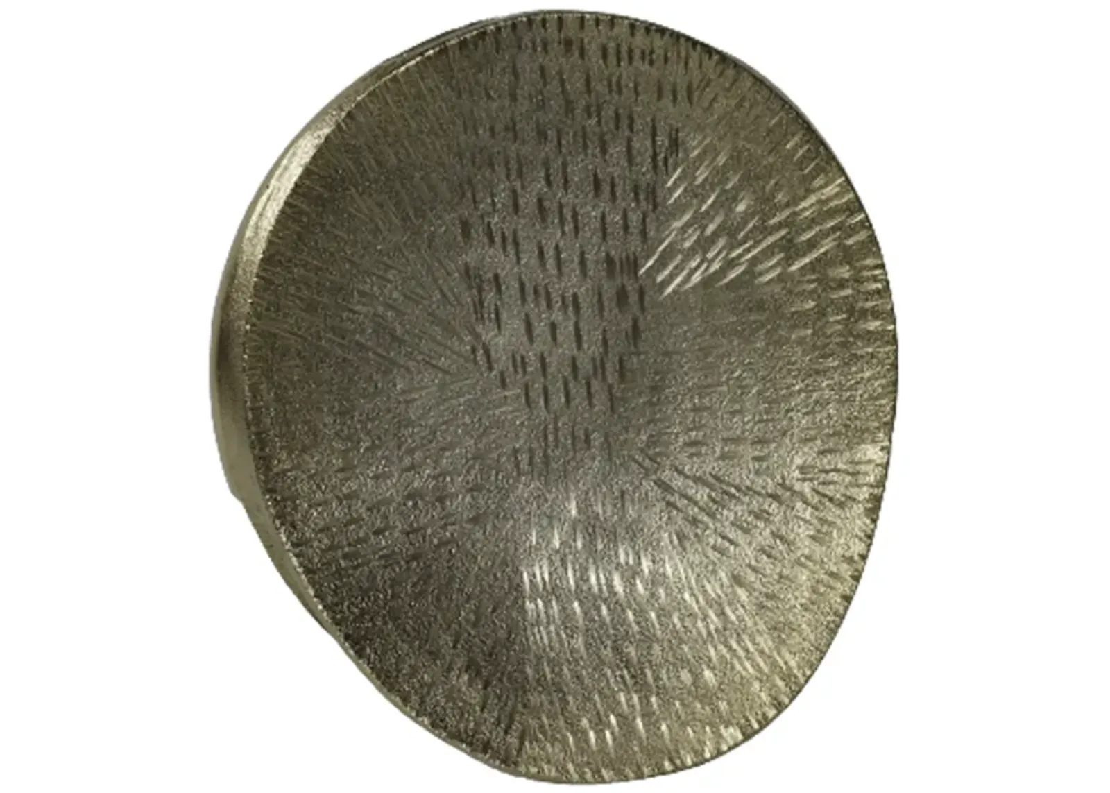 Metal, 8" Etched Oval Vase, Champagne