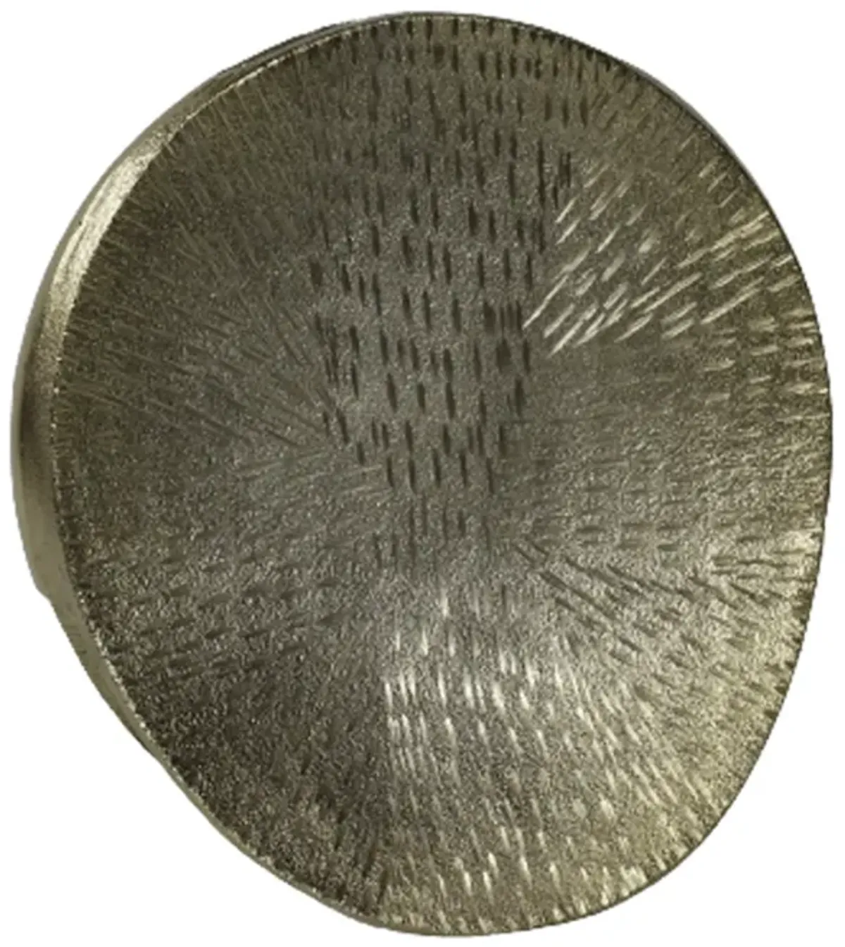 Metal, 8" Etched Oval Vase, Champagne