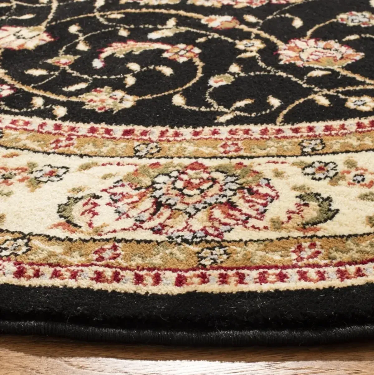 LNH329 BLACK  6' x 6' Round Round Rug