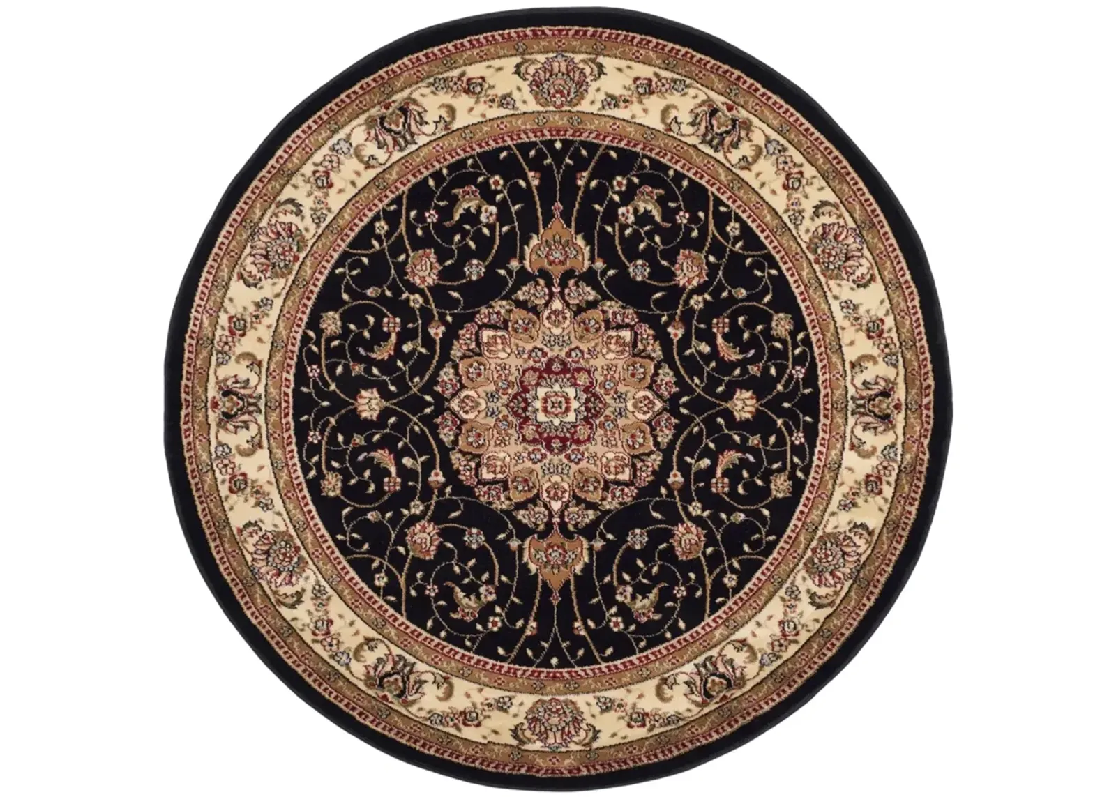 LNH329 BLACK  6' x 6' Round Round Rug