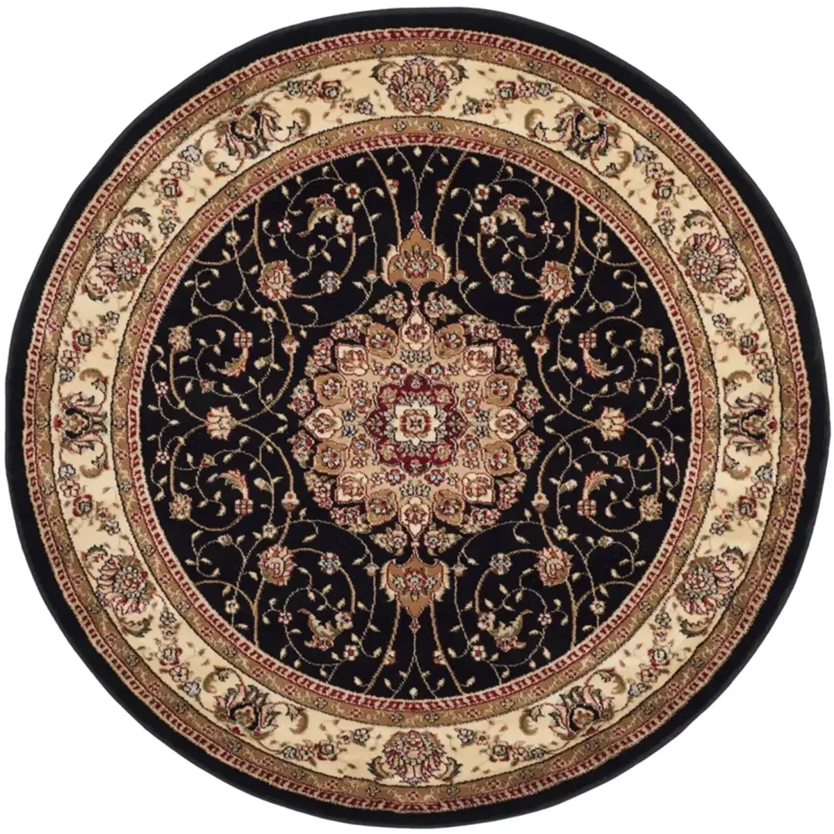 LNH329 BLACK  6' x 6' Round Round Rug