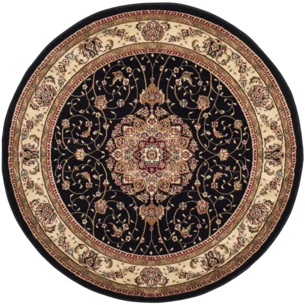 LNH329 BLACK  6' x 6' Round Round Rug