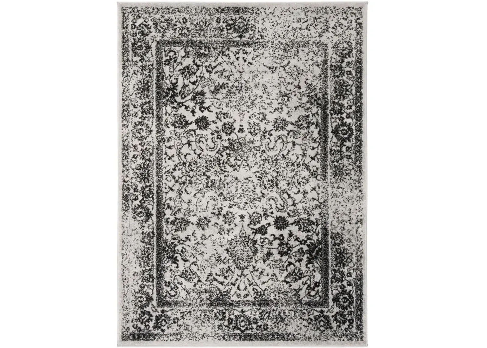 Adirondack Contemporary Grey / Black 3' X 5' Powerloomed Rug