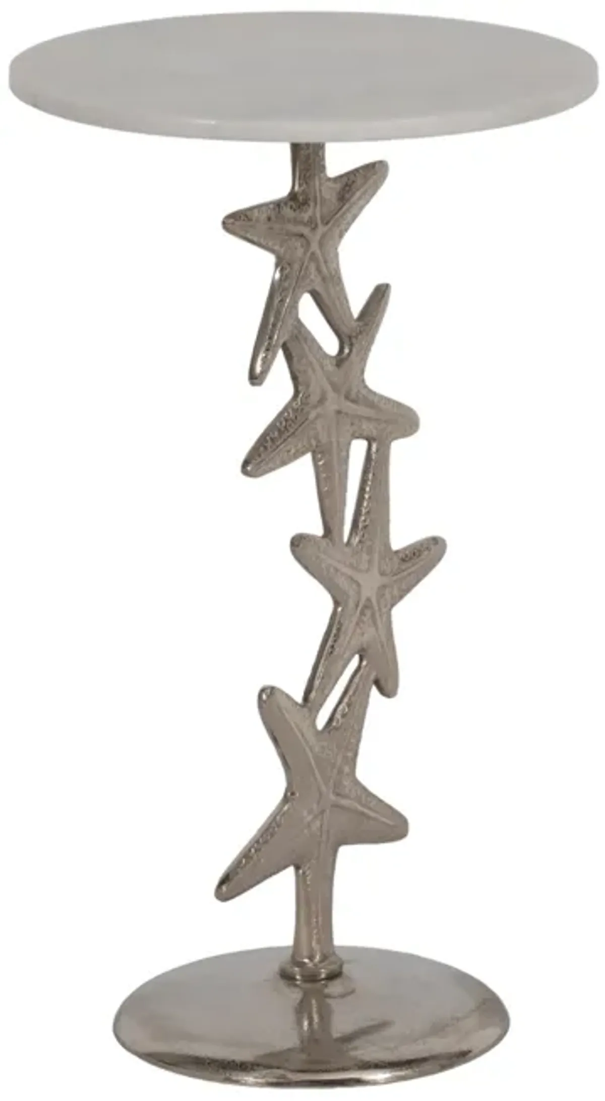 Metal/marble15"d/25"h,silver Starfish Sidetable Kd