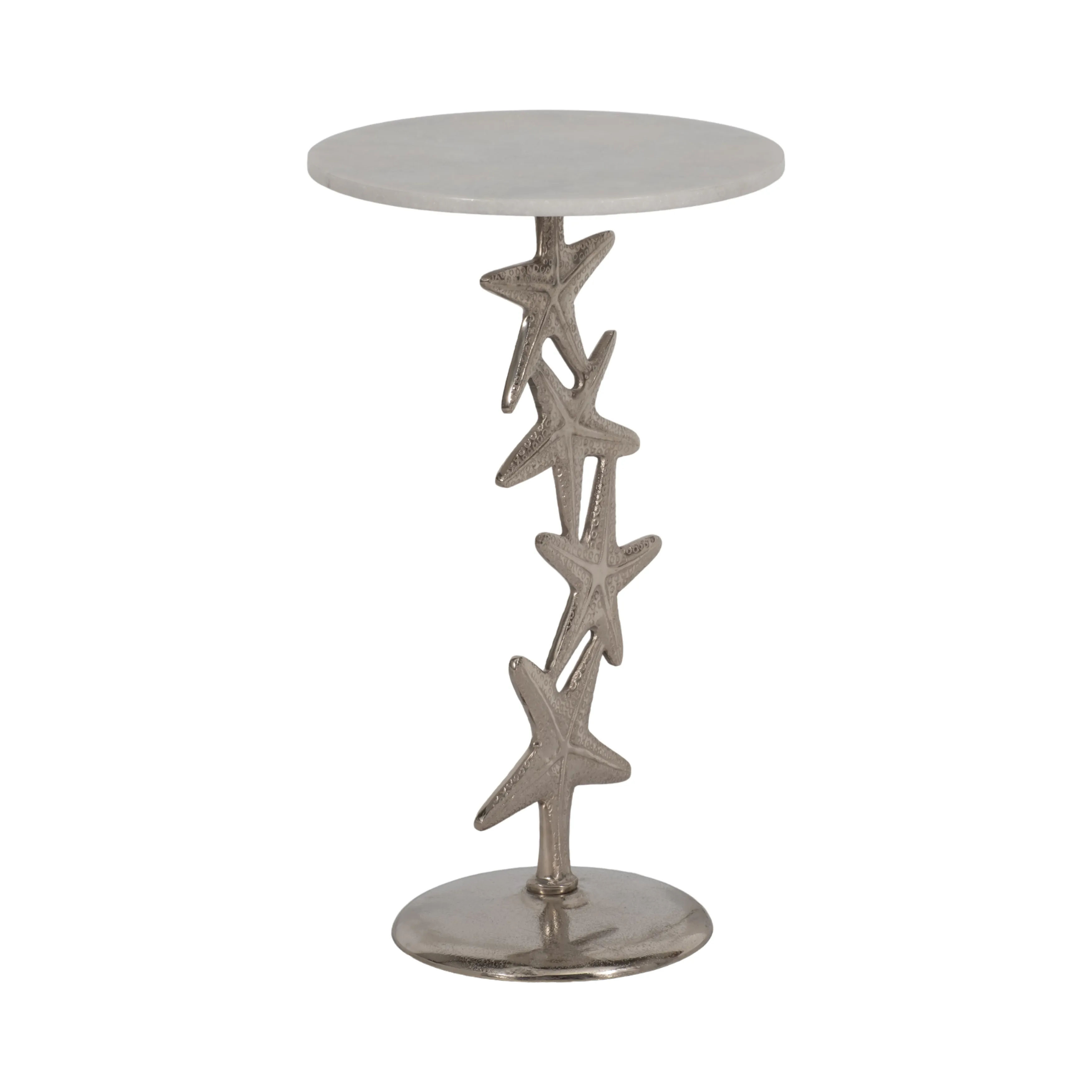 Metal/marble15"d/25"h,silver Starfish Sidetable Kd