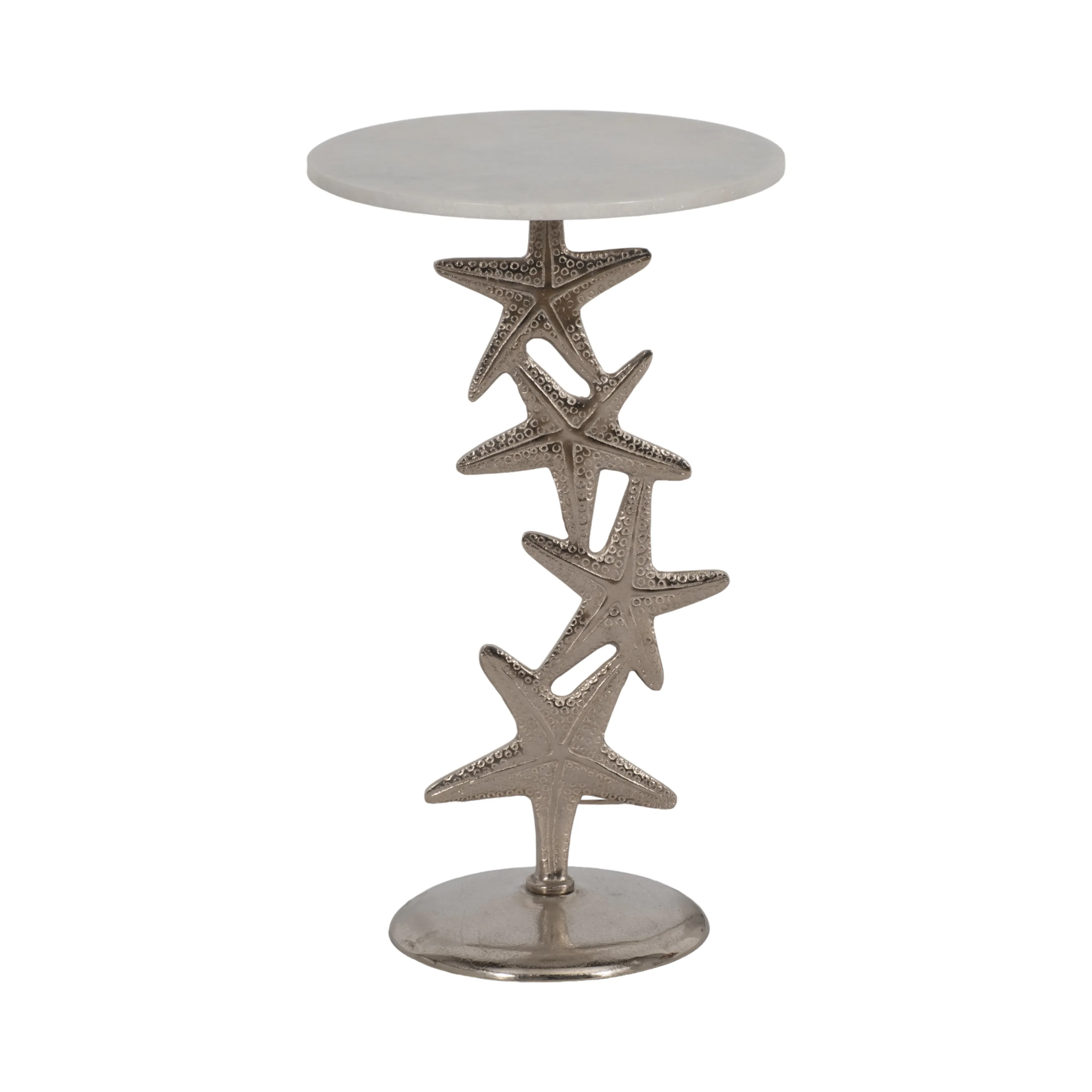 Metal/marble15"d/25"h,silver Starfish Sidetable Kd