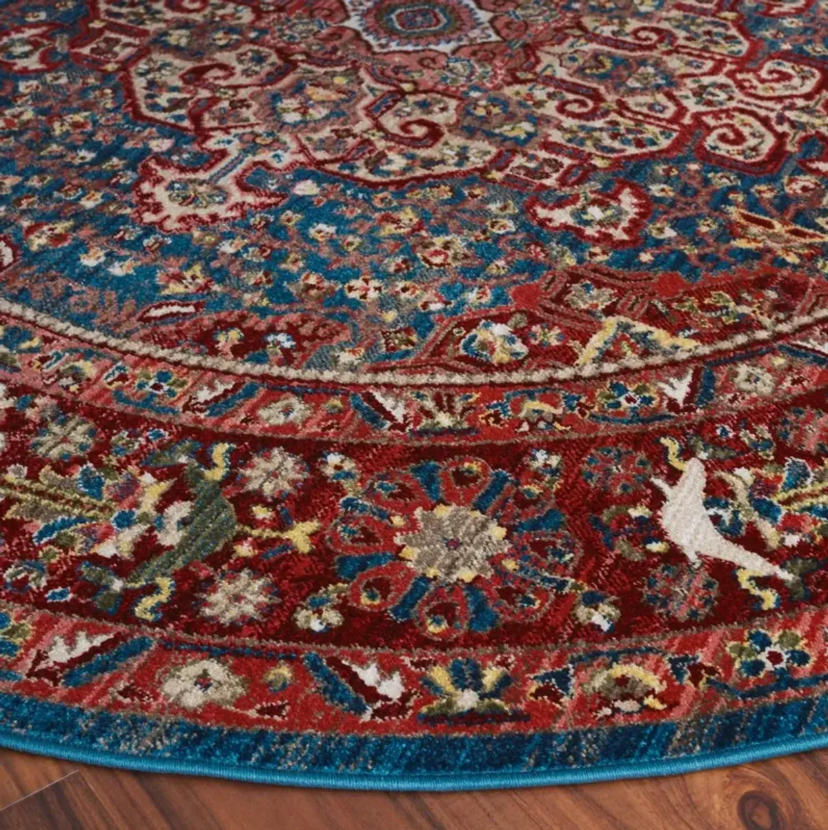 KASHAN 305 BLUE  3'-3' x 3'-3' Round Round Rug