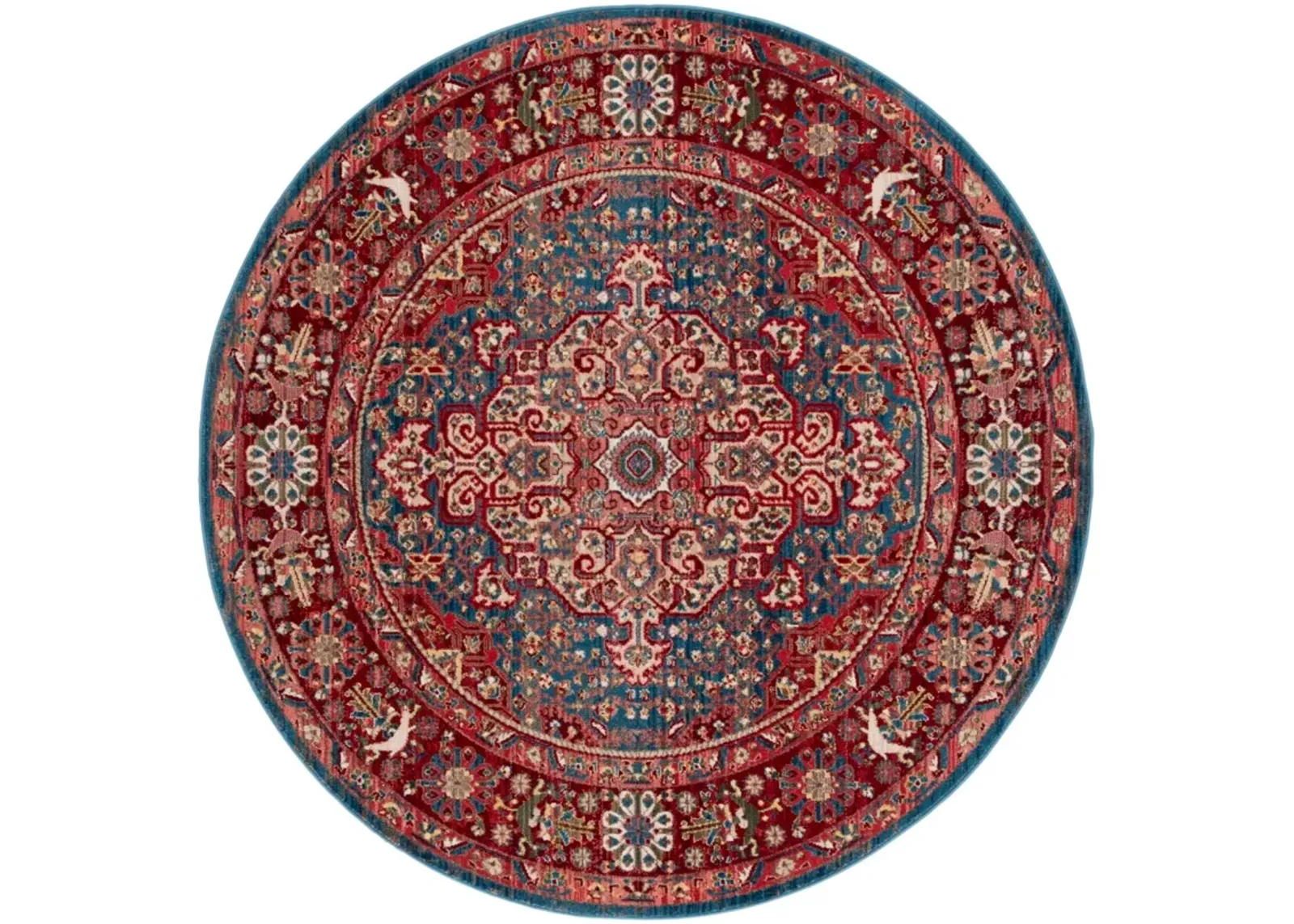 KASHAN 305 BLUE  3'-3' x 3'-3' Round Round Rug