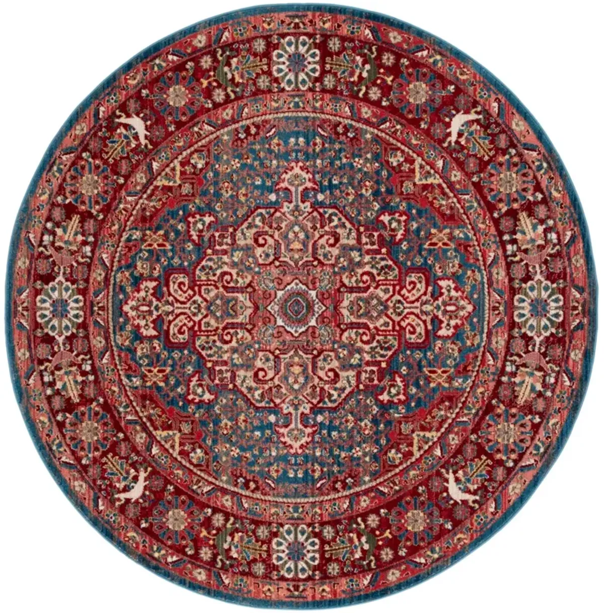 KASHAN 305 BLUE  3'-3' x 3'-3' Round Round Rug