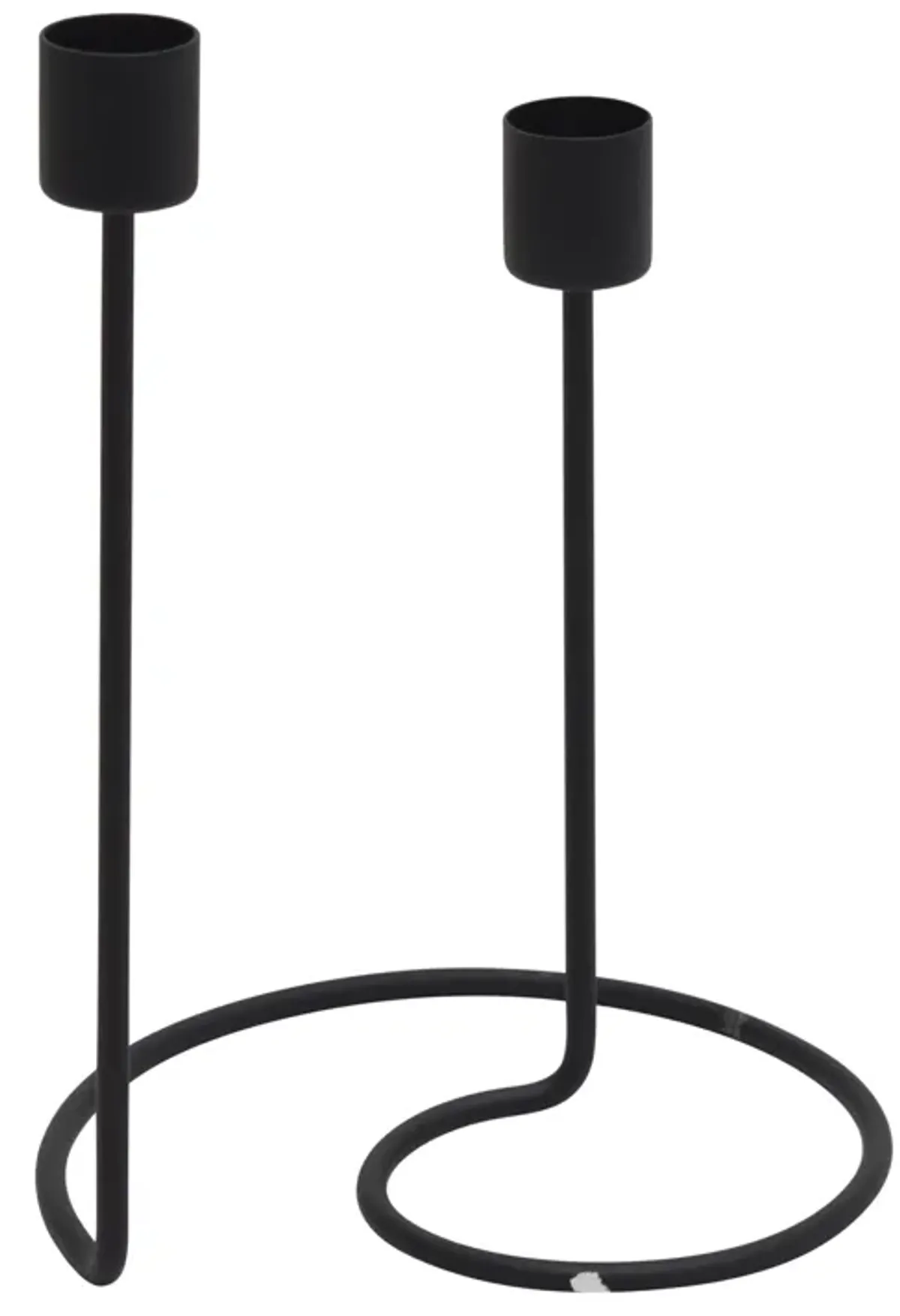 Metal, 8" Swirly 2-taper Candleholder, Black
