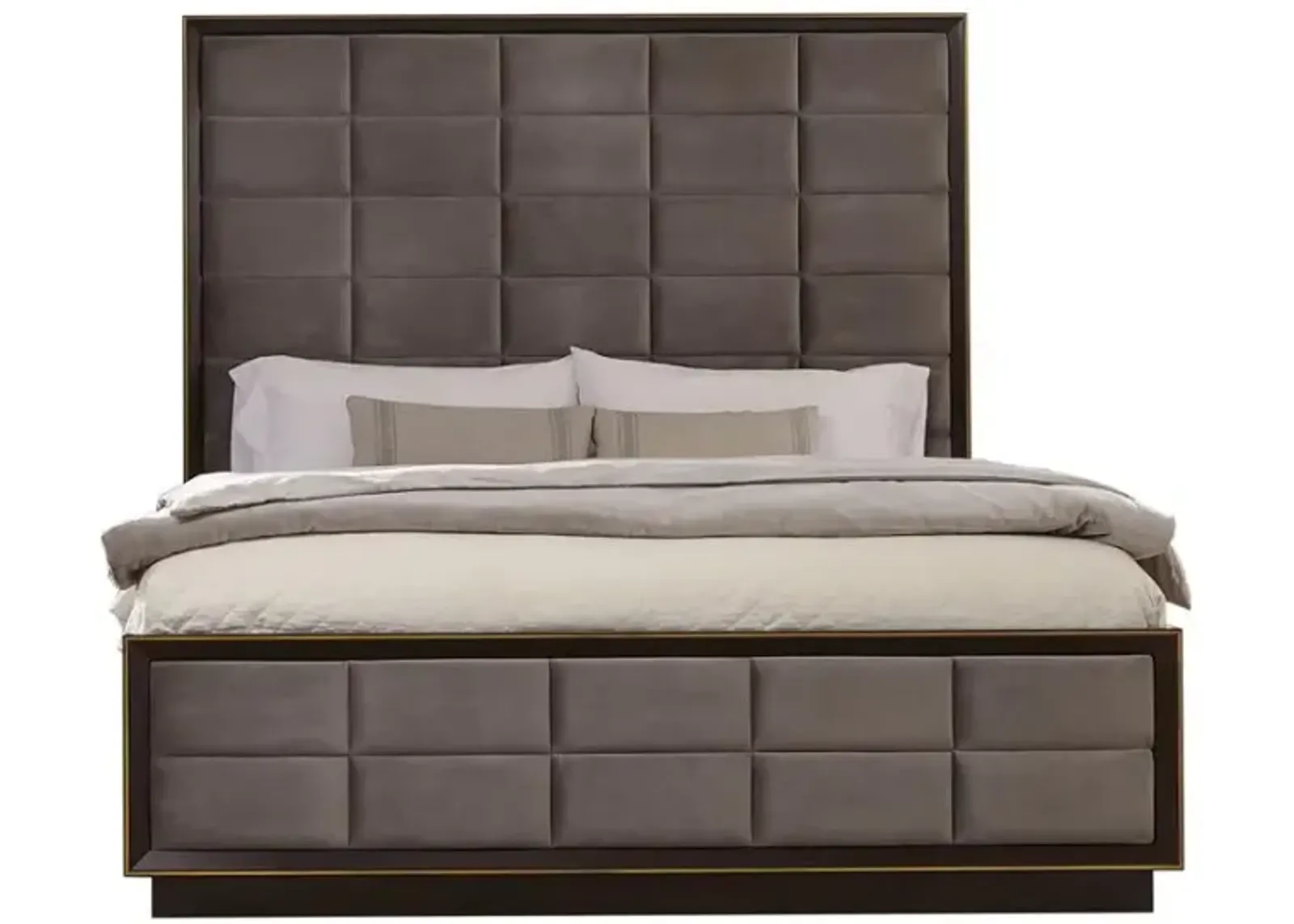 Durango Eastern King Upholstered Bed Smoked Peppercorn and Grey