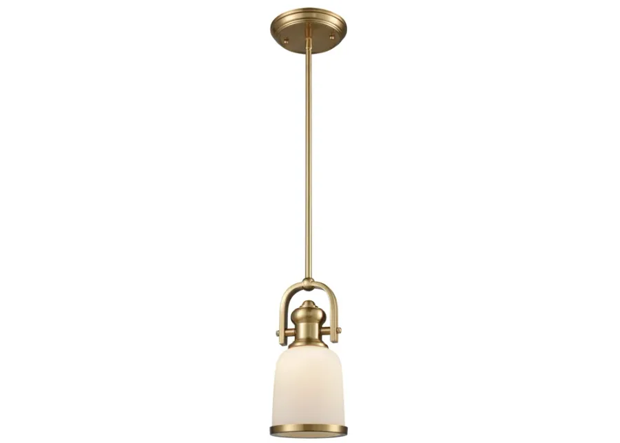 Brooksdale 5" Wide 1-Light Mini Pendant - Satin Brass