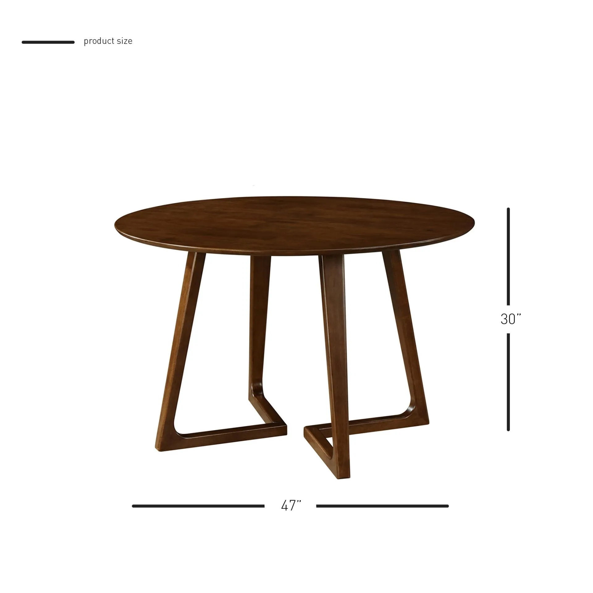 paddington kd round dining table, dark walnut