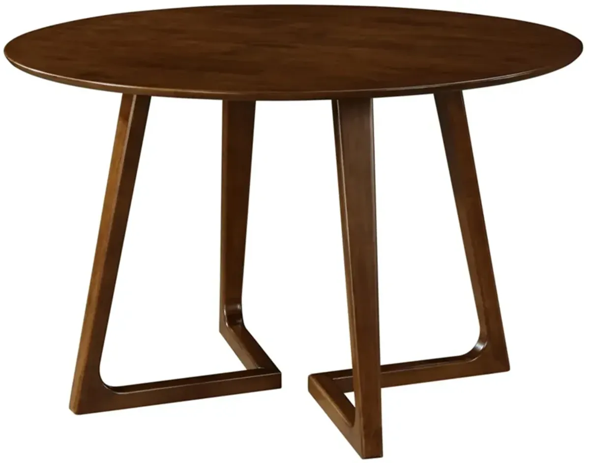 paddington kd round dining table, dark walnut