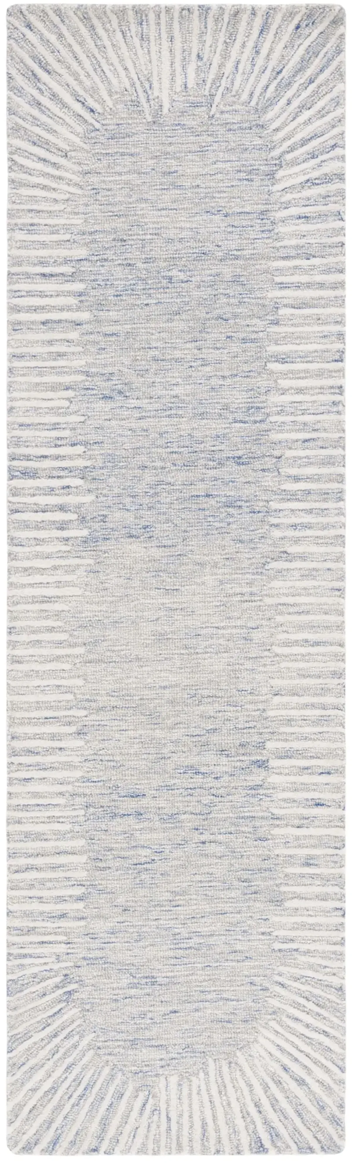 ABSTRACT 478 BLUE  2'-3' x 10' Runner Rug