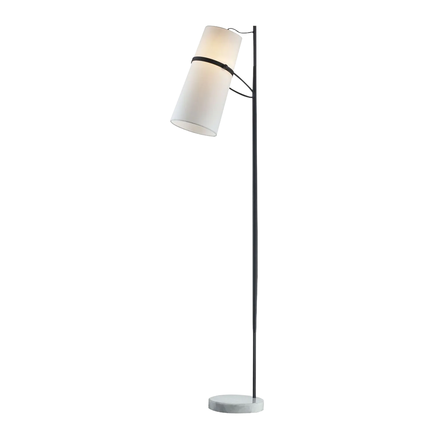 Banded Shade 70" High 1-Light Floor Lamp - Matte Black