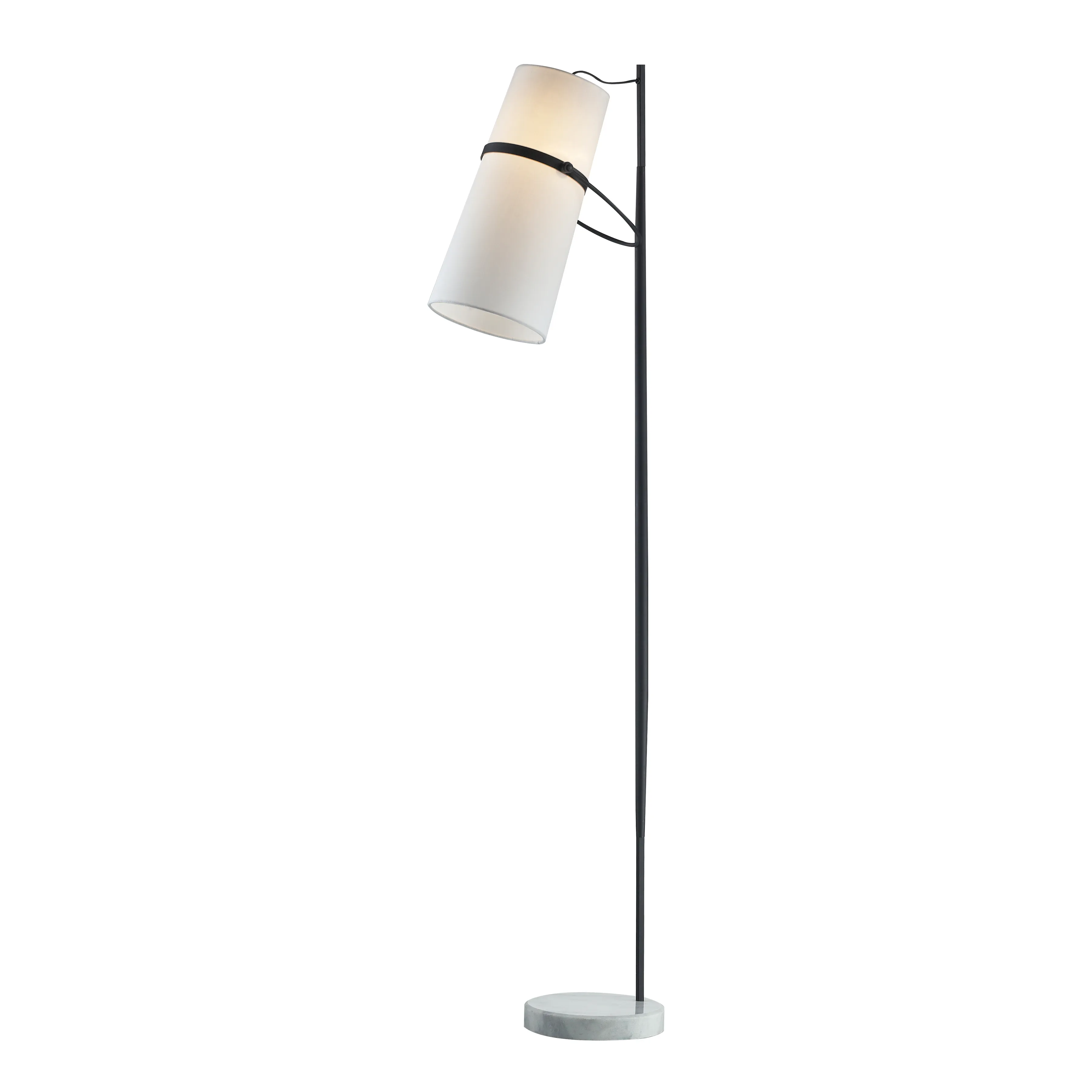 Banded Shade 70" High 1-Light Floor Lamp - Matte Black