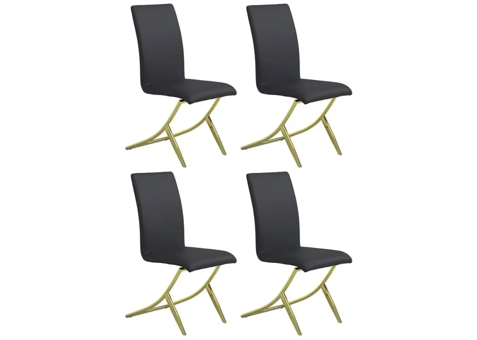 Carmelia Upholstered Side Chairs Black (Set of 4)