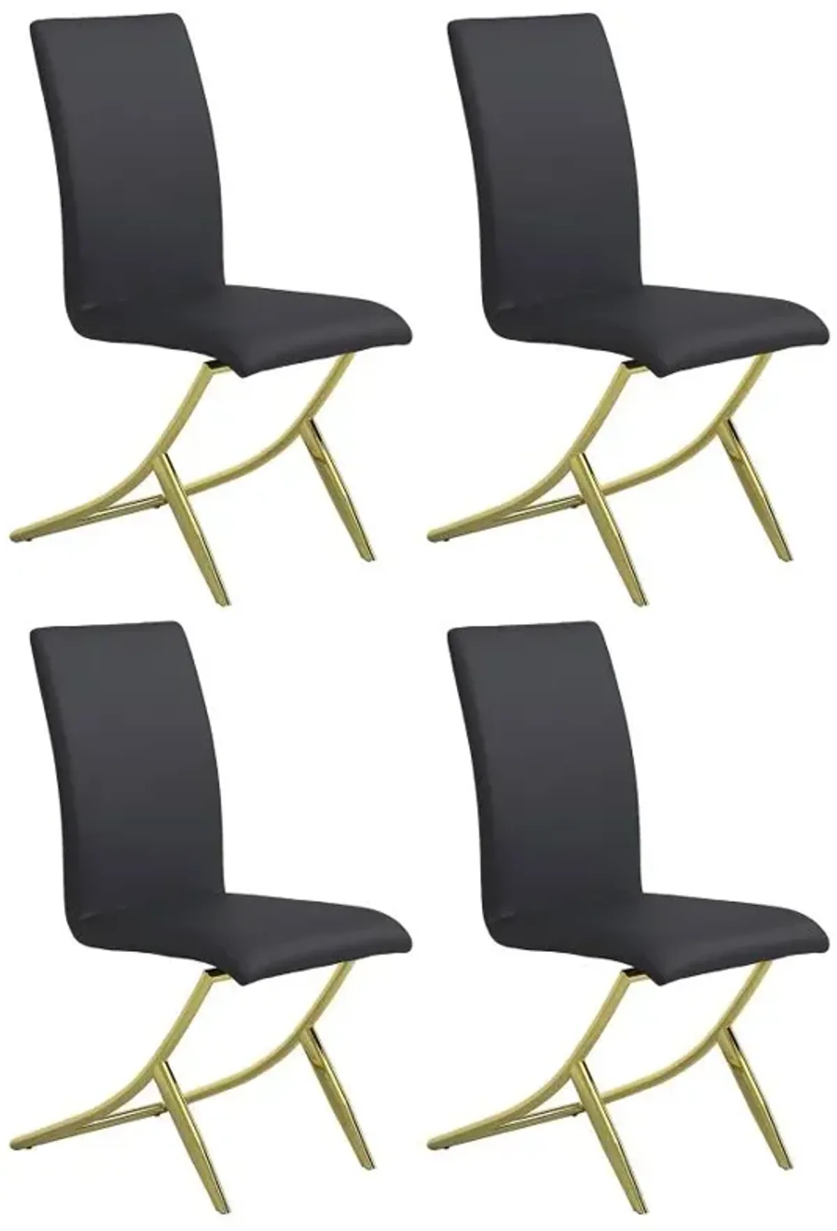 Carmelia Upholstered Side Chairs Black (Set of 4)