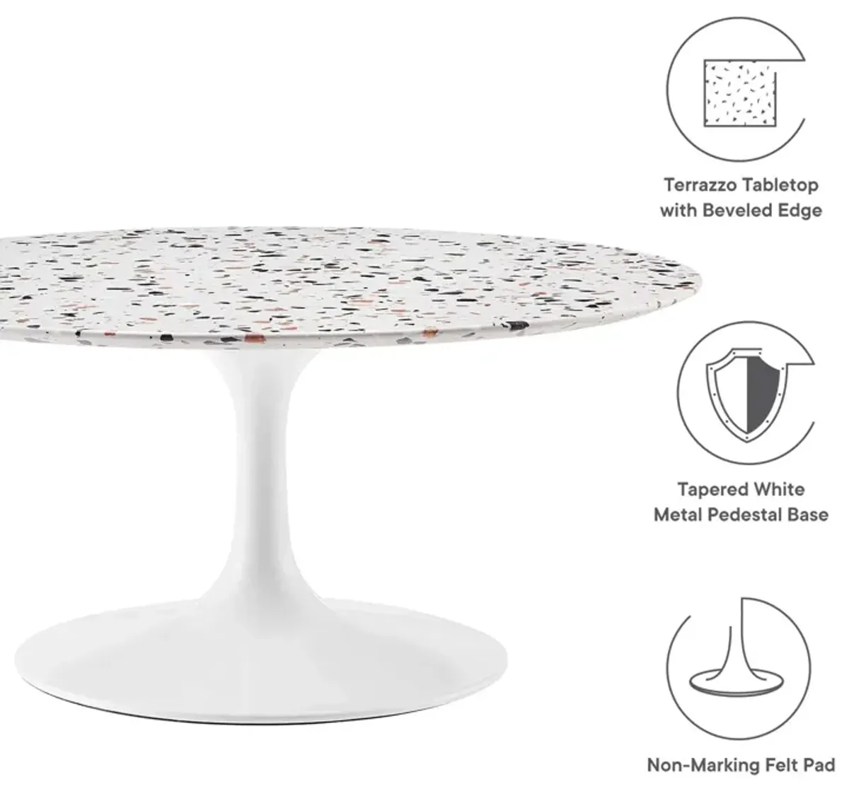 Lippa 36" Round Terrazzo Coffee Table