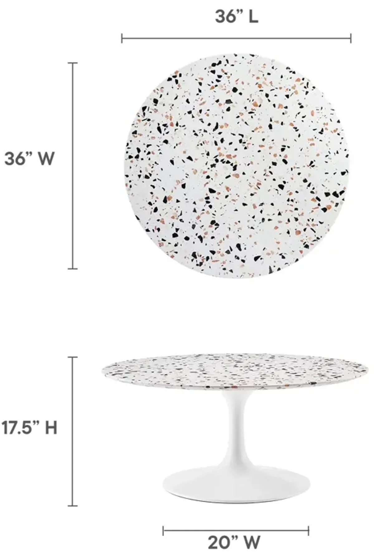 Lippa 36" Round Terrazzo Coffee Table