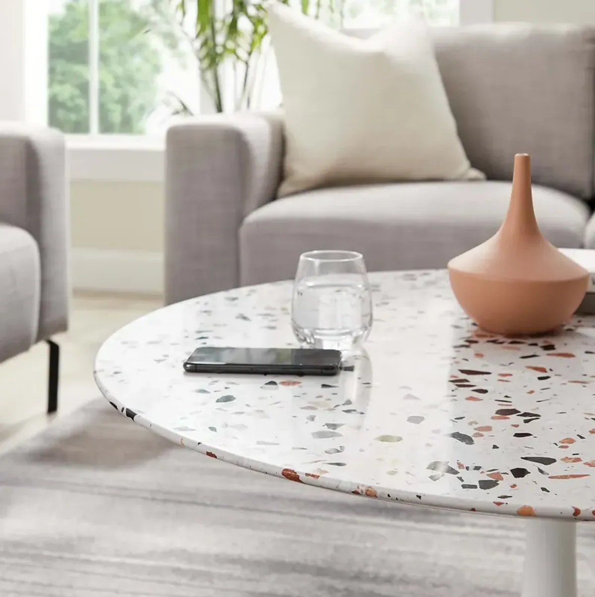 Lippa 36" Round Terrazzo Coffee Table