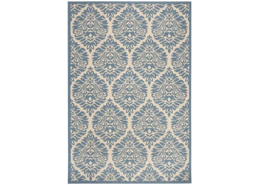 LINDEN 135 Collection LND135N-4 Cream / Blue 4' X 6'