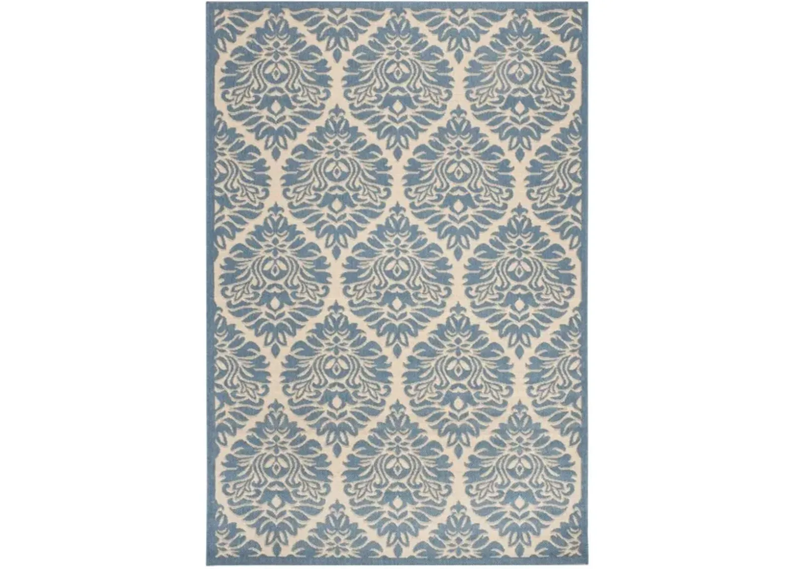 LINDEN 135 Collection LND135N-4 Cream / Blue 4' X 6'