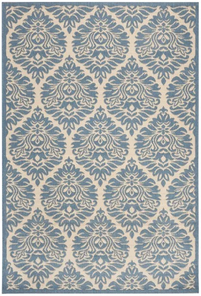 LINDEN 135 Collection LND135N-4 Cream / Blue 4' X 6'