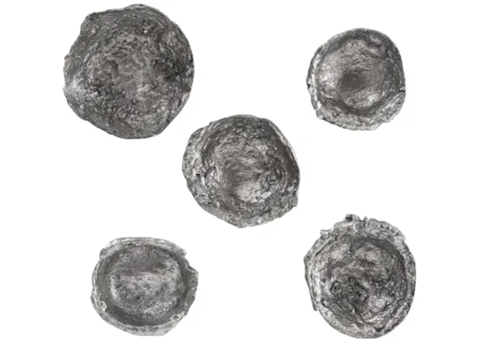 Splash Wall Bowls, Silver Leaf, Set of 5