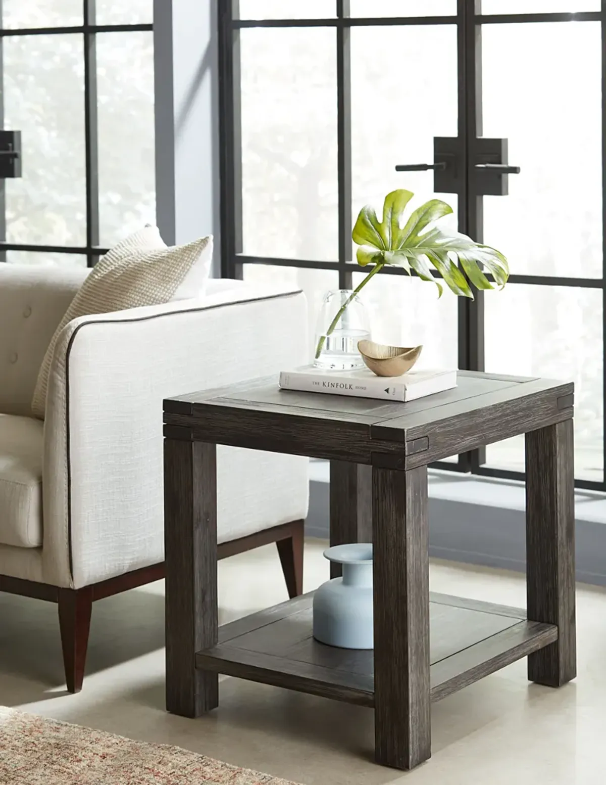 Meadow Solid Wood End Table in Graphite